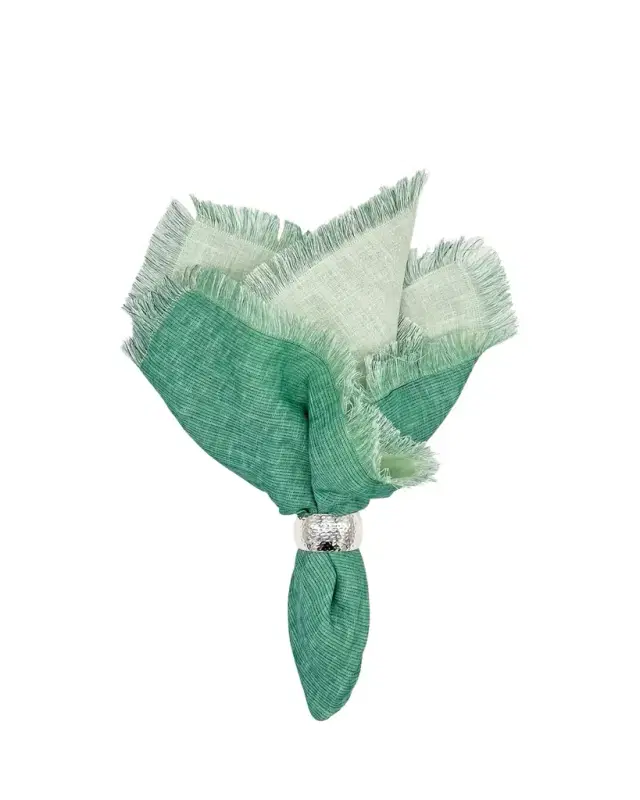 Tina Chen Designs Green Double-Sided Shadow Fringe Napkin