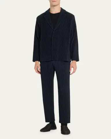 Homme Plissé Issey Miyake Men's Pleated Polyester Pants | Thumbnail 2