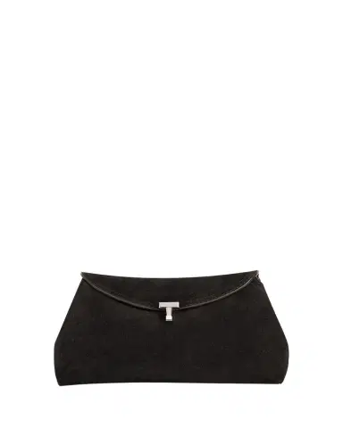 TOTEME T-Lock Clutch Bag in Smooth Suede | Thumbnail 1 TOTEME T-Lock Clutch Bag in Smooth Suede | Thumbnail 1