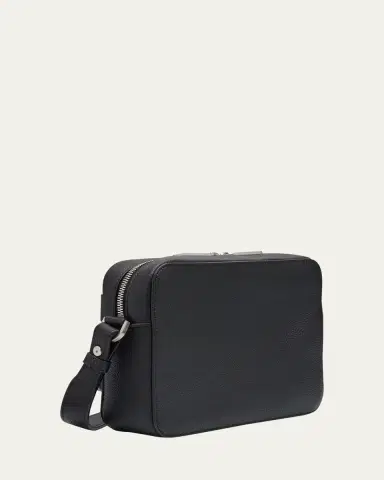 Ferragamo Men's Embossed Gancini Leather Crossbody Bag | Thumbnail 9