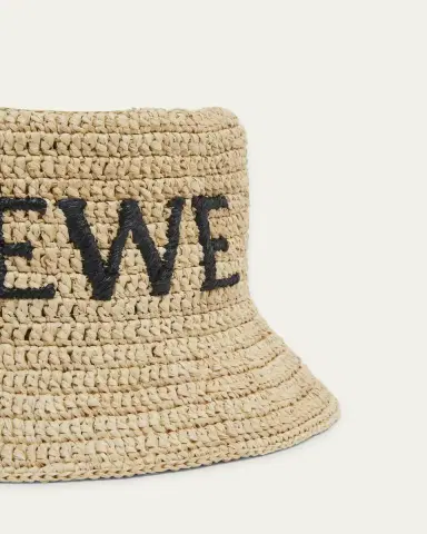 Loewe Logo Woven Raffia Bucket Hat | Thumbnail 2