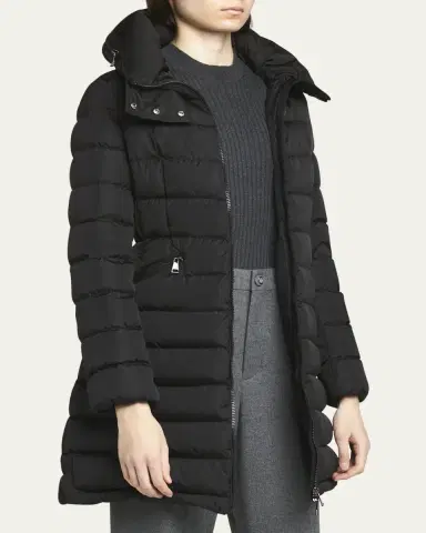 Moncler Flammette Hooded Long Down Jacket | Thumbnail 4 Moncler Flammette Hooded Long Down Jacket | Thumbnail 4
