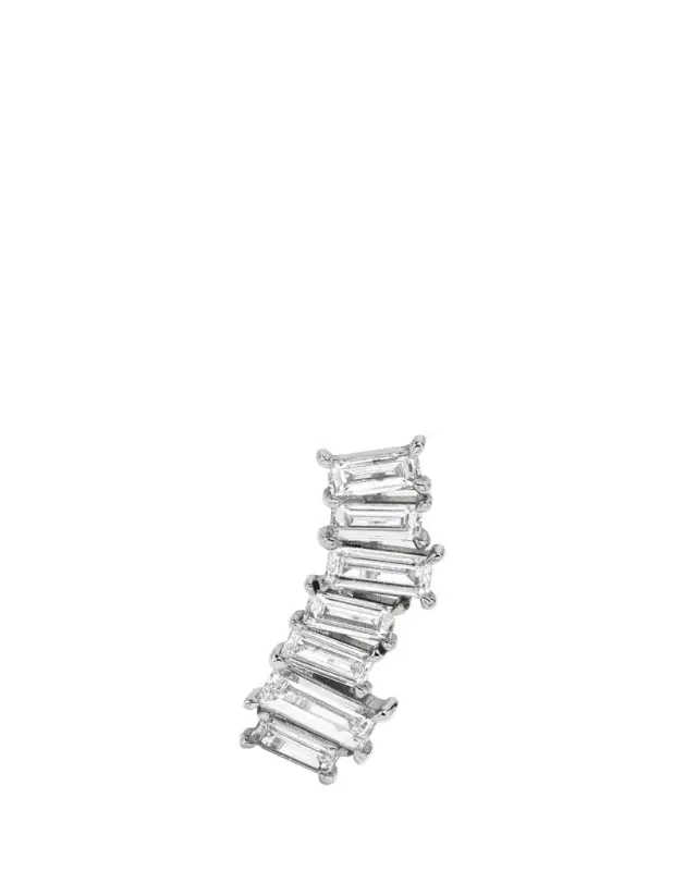 14K Gold Baguette Lab Grown Diamond Ear Climber, Single