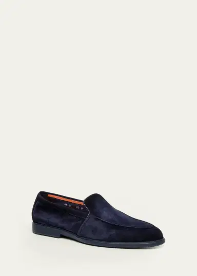 Santoni Men's Malibu Suede Slip-On Sport Loafers | Thumbnail 2 Santoni Men's Malibu Suede Slip-On Sport Loafers | Thumbnail 2