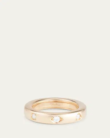 Pomellato Iconica 18K Rose Gold Extra Small Fancy Set Diamond Band Ring | Thumbnail 3