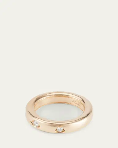 Pomellato Iconica 18K Rose Gold Extra Small Fancy Set Diamond Band Ring | Thumbnail 4