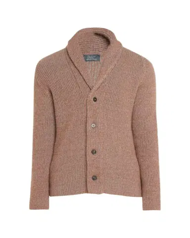 Bergdorf Goodman Men's Cashmere Tricolor Rib Cardigan Sweater | Thumbnail 1