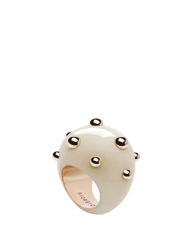 Goccia Ring with  Enamel in 18K Rose Gold