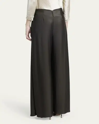 Giorgio Armani Double Jersey Flowy Pleated Trousers | Thumbnail 3