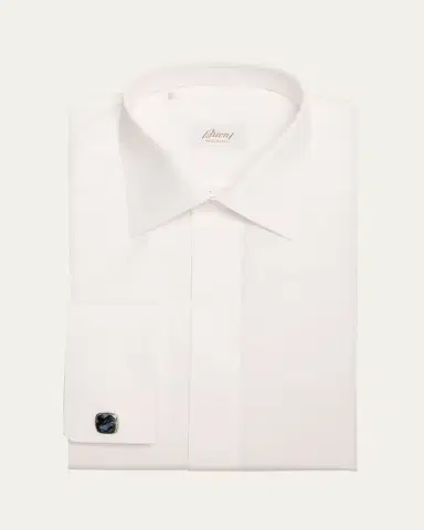 Brioni Men's Cotton Poplin French-Cuff Dress Shirt | Thumbnail 3 Brioni Men's Cotton Poplin French-Cuff Dress Shirt | Thumbnail 3