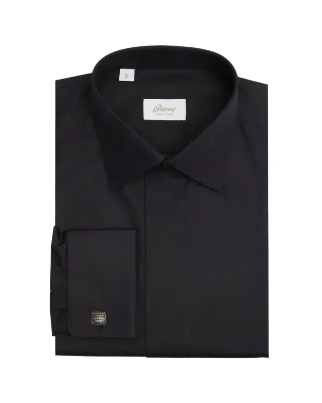 Brioni Men's Cotton Poplin French-Cuff Dress Shirt