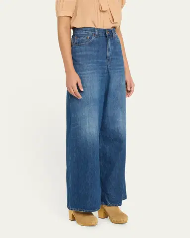 Chloé Wide Leg Denim Trousers | Thumbnail 8