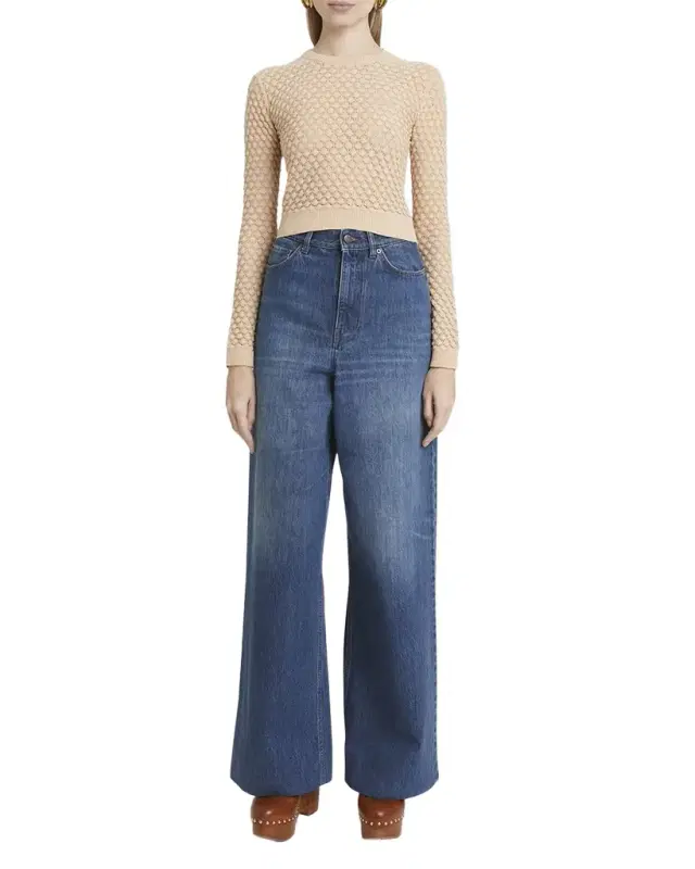 Chloe Wide Leg Denim Trousers
