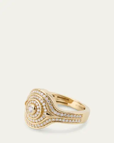 Almasika 18K Yellow Gold Universum Pave Diamond Pinky Ring | Thumbnail 3