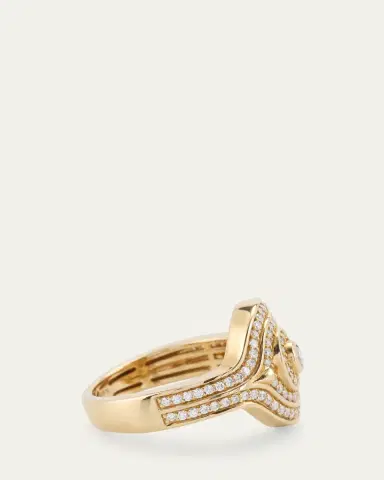 Almasika 18K Yellow Gold Universum Pave Diamond Pinky Ring | Thumbnail 4