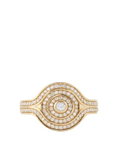Almasika 18K Yellow Gold Universum Pave Diamond Pinky Ring | Thumbnail 1