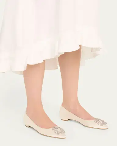 Manolo Blahnik Hangisi Satin Buckle Ballerina Flats | Thumbnail 2 Manolo Blahnik Hangisi Satin Buckle Ballerina Flats | Thumbnail 2