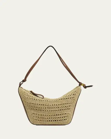 Loewe x Paula's Ibiza Hammock Mini Hobo Bag in Raffia with Leather Strap | Thumbnail 6 Loewe x Paula's Ibiza Hammock Mini Hobo Bag in Raffia with Leather Strap | Thumbnail 6