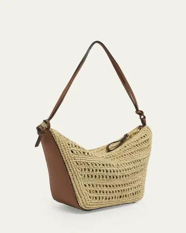 Loewe x Paula's Ibiza Hammock Mini Hobo Bag in Raffia with Leather Strap | Thumbnail 8 Loewe x Paula's Ibiza Hammock Mini Hobo Bag in Raffia with Leather Strap | Thumbnail 8