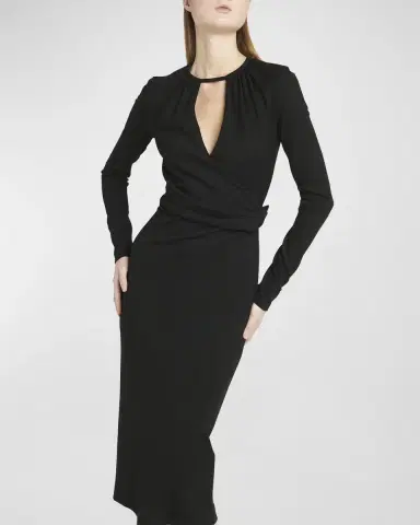 Giorgio Armani Keyhole Milano Jersey Sheath Dress | Thumbnail 6