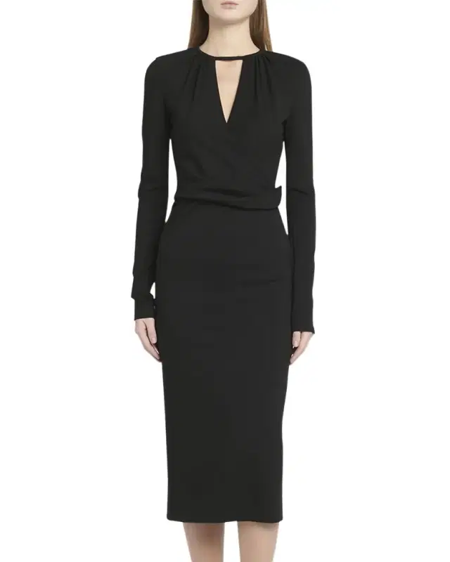 Giorgio Armani Keyhole Milano Jersey Sheath Dress