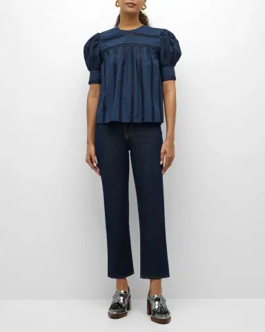 Ulla Johnson The Agnes Cropped Straight-Leg Denim Jeans | Thumbnail 2