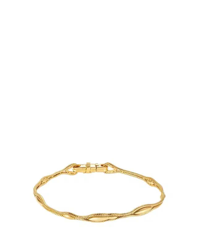 18K Yellow Gold Fluid Thick Bracelet