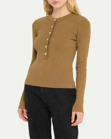 Citizens of Humanity Varra Long-Sleeve Henley Top | Thumbnail 4