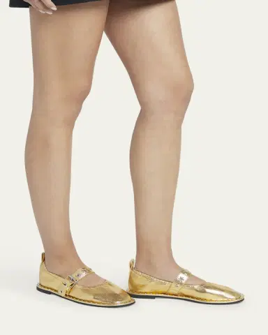 Stella McCartney Falabella Metallic Vegan Buckle Ballerina Flats | Thumbnail 2 Stella McCartney Falabella Metallic Vegan Buckle Ballerina Flats | Thumbnail 2