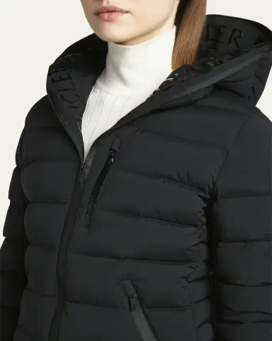 Moncler Herbe Stretch Nylon Hooded Puffer Jacket | Thumbnail 5