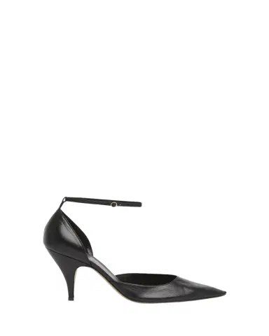 THE ROW Liisa Leather D'Orsay Ankle-Strap Pumps | Thumbnail 1 THE ROW Liisa Leather D'Orsay Ankle-Strap Pumps | Thumbnail 1