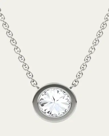VRAI Round Bezel-Cut Lab Grown Diamond Solitaire Necklace, 0.75tcw | Thumbnail 3