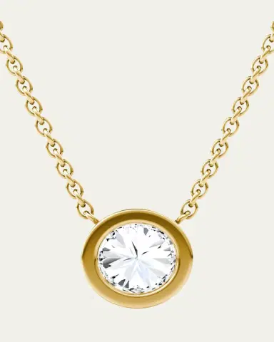 VRAI Round Bezel-Cut Lab Grown Diamond Solitaire Necklace, 0.75tcw | Thumbnail 6