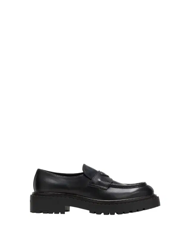 Men's Double Chocolate Leather Penny Loafers