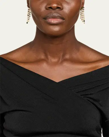 Lana 14K Yellow Gold 4-Strand Laser Disc Chainmail Fringe Earrings | Thumbnail 2