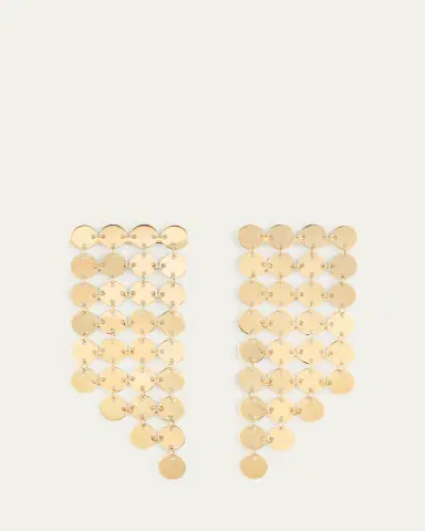 Lana 14K Yellow Gold 4-Strand Laser Disc Chainmail Fringe Earrings | Thumbnail 3