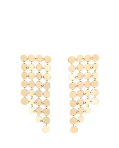 Lana 14K Yellow Gold 4-Strand Laser Disc Chainmail Fringe Earrings | Thumbnail 1