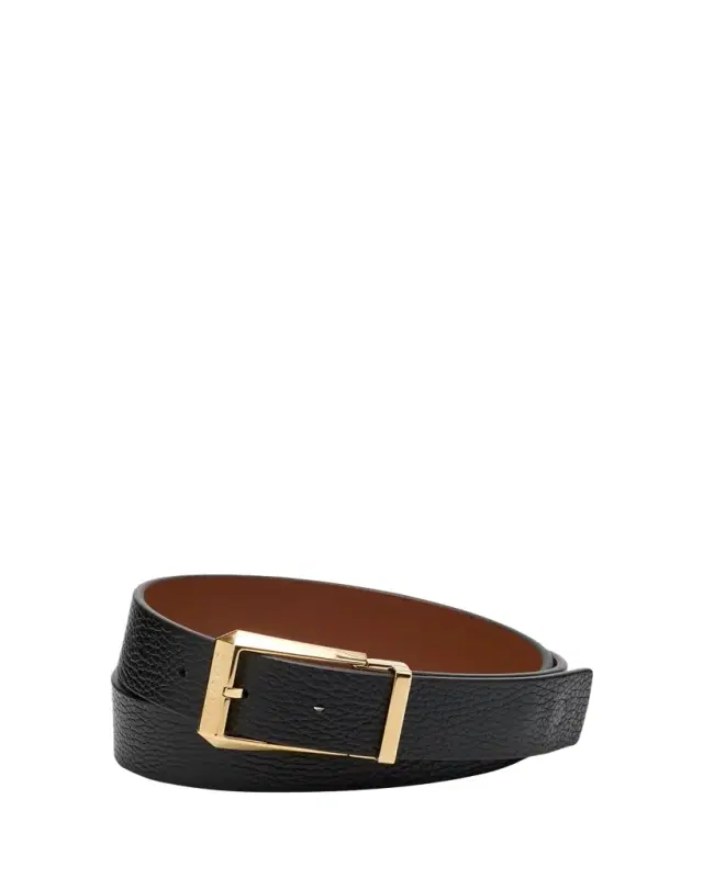 Men's Adjustable Reversible Hammered Leather Belt