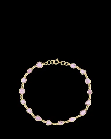 JIA JIA 14K Pink Sapphire Bezel Tennis Chain Bracelet | Thumbnail 2 JIA JIA 14K Pink Sapphire Bezel Tennis Chain Bracelet | Thumbnail 2