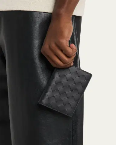 Bottega Veneta Men's Intrecciato Leather Passport Case | Thumbnail 2 Bottega Veneta Men's Intrecciato Leather Passport Case | Thumbnail 2