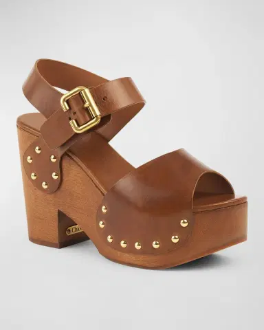 Chloé Jeannette Leather Clog Platform Sandals | Thumbnail 2