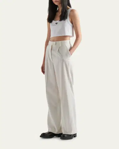 Prada Jersey Cropped Tank Top | Thumbnail 4 Prada Jersey Cropped Tank Top | Thumbnail 4
