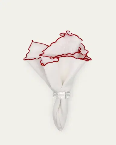 Tina Chen Designs Red Lettuce Edge Napkin | Thumbnail 2 Tina Chen Designs Red Lettuce Edge Napkin | Thumbnail 2