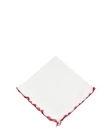 Tina Chen Designs Red Lettuce Edge Napkin | Thumbnail 1 Tina Chen Designs Red Lettuce Edge Napkin | Thumbnail 1