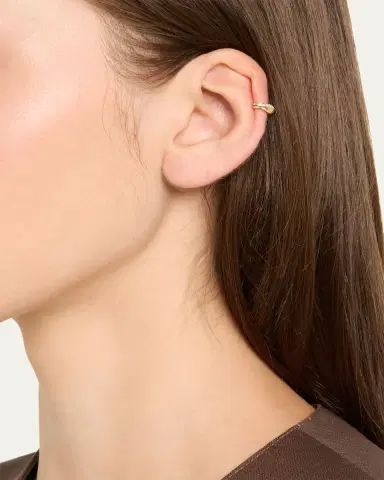 Lizzie Mandler Fine Jewelry One-Sided Crescent Ear Cuff with Diamonds | Thumbnail 2