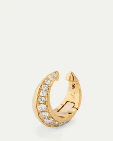 Lizzie Mandler Fine Jewelry One-Sided Crescent Ear Cuff with Diamonds | Thumbnail 3