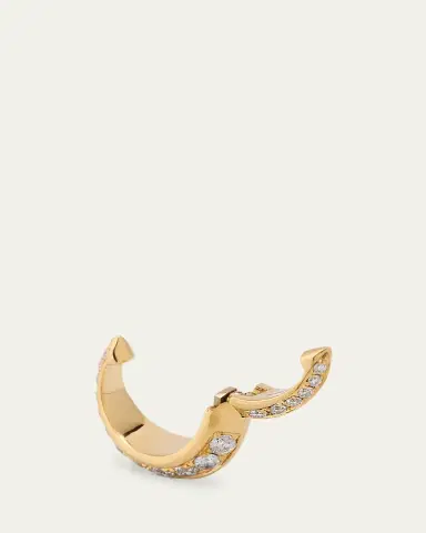 Lizzie Mandler Fine Jewelry One-Sided Crescent Ear Cuff with Diamonds | Thumbnail 4