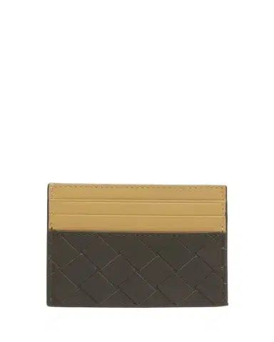 Bottega Veneta Men's Bicolor Intrecciato Leather Card Holder | Thumbnail 1