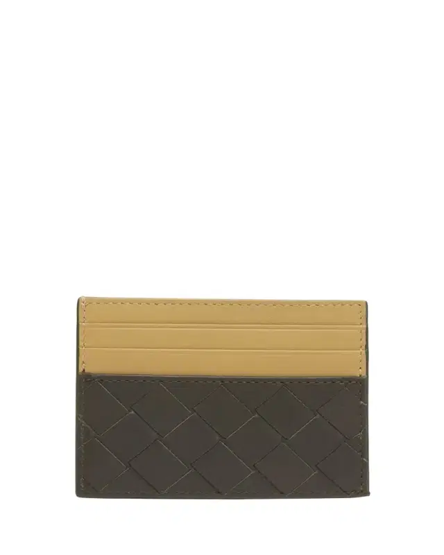 Men's Bicolor Intrecciato Leather Card Holder Men's Bicolor Intrecciato Leather Card Holder