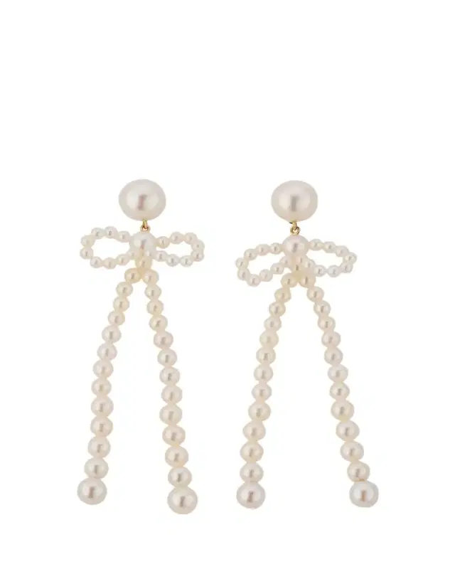Sophie Bille Brahe Bow Rosette Dangle Earrings